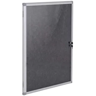 MCW MCW, Pinnwand mit Filzoberfläche, Aluminium abschließbar inkl. Zubehör 95x68x7cm ~ schwarz