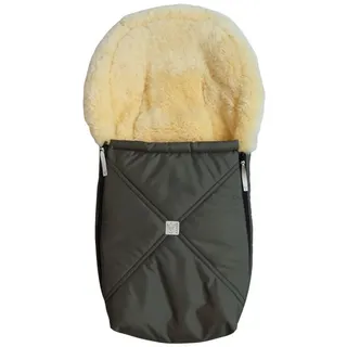 Kaiser Emmy Lammfell-Fußsack für Babyschalen, 80 x 37 cm, Abnehmbares Oberteil mit 2-Wege-Reißverschluss (khaki)