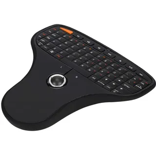 N5901 QWERTZ-Tastatur, Trackball 2,4 G, Kabellose -USB-Multimedia-Tastatur für TV-Computer, Tastatur und Maus 2-in-1 mit 10 M Steuerentfernung