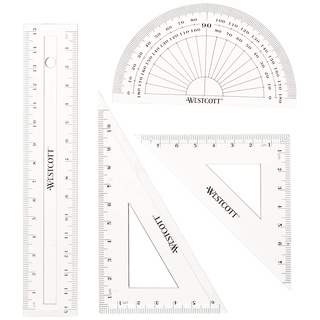 Westcott E-10303 00 Mathe-Set, 4-teilig, Kunststoff transparent