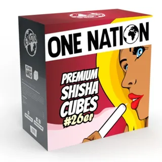 ONE Nation | Premium 26er Kokoskohle Naturkohle, Coconut Charcoal Kokosnuss Kohle, Briketts aus Kokosnussschalen, Grillkohle Kohlewürfel I Geschmacksneutral, Langer Brenndauer 20kg