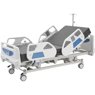 VEVOR Krankenhausbett Elektrisch, 5 Funktionen-Pflegebett mit Herzstuhl, Reanimationsfunktion, Trendelenburg- Anti-Trendelenburg-Lagerung, Zentralverriegelungssystem & 12,7 cm Rollen, Seniorenbett