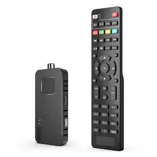 DCOLOR DVB-T2 Digitaler terrestrischer Decoder 2024 - Mini HDMI TV-Stick versteckt hinter dem Fernseher