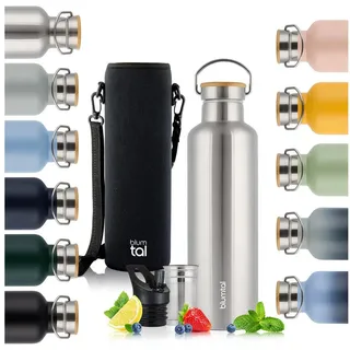 Blumtal Thermosflasche 1L - doppelwandige Trinkflasche Edelstahl 1L - Isolierflasche 1L BPA frei - Edelstahl Trinkflasche - Teeflasche - Trinkflasche Thermo - Sportflasche 1000ml - Stainless Steel