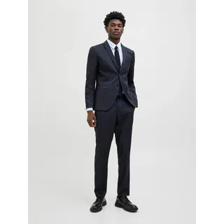 JACK & JONES Anzug JACK & JONES "JPRCOSTA SUIT", Herren, Gr. 54, N-Gr, blau (schwarz navy), Web, Obermaterial: 100% Polyester, unifarben, sehr schmal, Anzüge, Polyester, slim fit