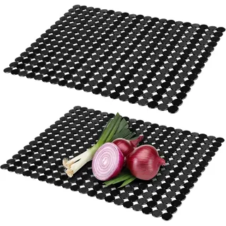 2 Stück spülbeckeneinlage, 40x30 cm PVC Küche Spülbeckenmatte, Zuschneidbare Spü