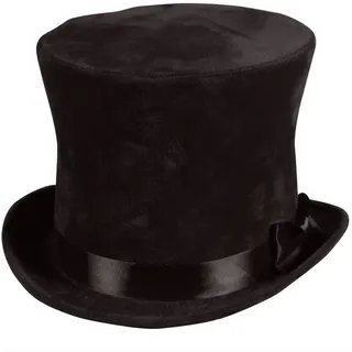 Thetru Kostüm Zubehör Zylinder mit Hutband schwarz Karneval Fasching Gr. 59/60