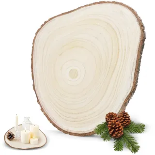 Holzscheiben 30 Cm Durchmesser, Holzscheiben zum Basteln Unregelmäßiger Kreis Holzscheibe Baumscheiben 30~35cm Deko für DIY Basteln Hochzeit und Weihnachten Deko