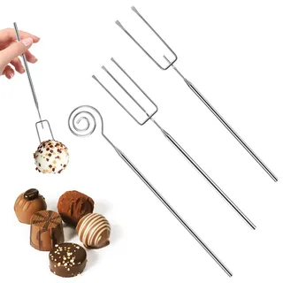 3 Stück Schokolade Pralinengabel,Pralinengabel Set,Edelstahl Schokolade Pralinen Besteck,DIY Schokolade Gabel Für Candy Fondue Gabel Grillgabel Backzubehör