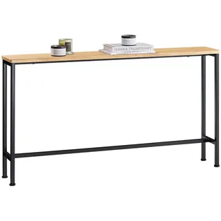 SoBuy Konsolentisch, Schwarz, Natur, Holzwerkstoff, Metall, 120x65x20 cm, Wohnzimmer, Wohnzimmertische, Konsolentische