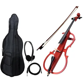 Classic Cantabile CE-200 E-Cello (elektrisches Cello/Violoncello mit Tonabnehmer, Tasche, Größe 4/4) natur matt
