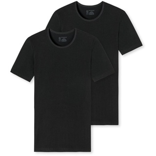 SCHIESSER Herren T-Shirt 2er Pack - Serie "95/5", Rundhals, S-XXL Schwarz 2XL