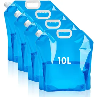 4 Stück 10L Wasserkanister Faltbar,Camping Wasserkanister,Faltbare Wasserkanister mit Dichtem Deckel,für Outdoor Festival Camping Zubehör