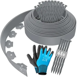 Kesser Flexible Rasenkante aus Kunststoff 1000 x 5 cm grau