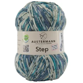 Austermann Garn Step 4-fach Color Häkelwolle, 420,00 m, mit dem Zusatz von Aloe Vera und Jojoba blau