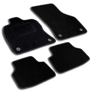 Autofußmatte Classic (TAS) schwarz für Skoda Kamiq Baujahr ab 2019 Kombilimousine | mit Druckknopf Befestigung vorn