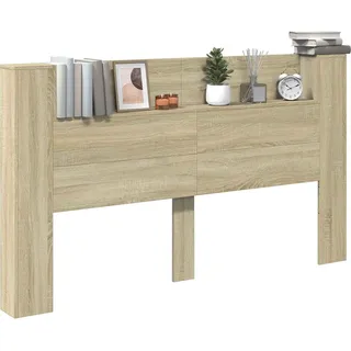 vidaXL Kopfteil-Schrank mit LED mit Regal Sonoma 180 x 16,5 x 103,5 cm