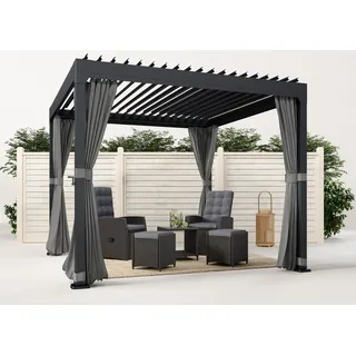 Konifera Pavillon »Palma«, Pergola, mit Lamellendach, Sockelmaß: 300x300 cm oder 400x300 cm, grau