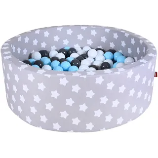 Knorrtoys Bällebad soft grey white stars inkl. 300 Bälle creme/grey/lightblue