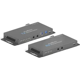 PURETOOLS - HDMI 2.0 Fiber Extender Set - HDMI Fiber Extender 4K (60Hz 4:4:4) mit Audio Insertion und Extraktion