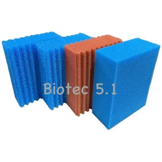 koi- und bonsaipark herdecke KH Biotec Ersatzschwamm Set passend für Oase Biotec 5.1 /Biosmart 18000 Teichfilter 2 x grob blau 1 x fein rot 1 x blau sehr fein Filterschwamm