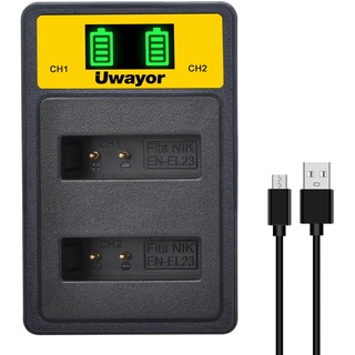 Uwayor EN-EL23 Akkuladegerät Kamera Kit USB AKKU Ladegerät für Nikon Coolpix B700, Coolpix P600, Coolpix P610, Coolpix P900, Coolpix S810c