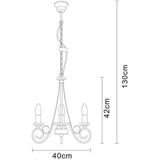 Globo 69003-5 Pendelleuchte Truncatus 5x40W | E14 - Messing