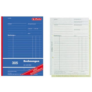 Herlitz 305 Rechnungsbuch A5 2x40 Blatt