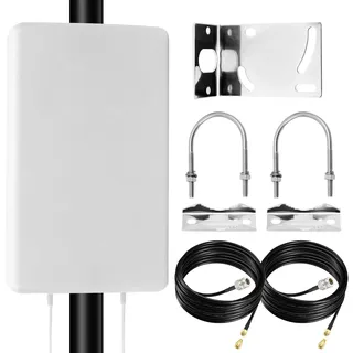 5G Antenne Outdoor, 4G LTE 5G LTE Antenne 700-2700| 3300-4000 MHz, 18dBi Long Range LTE AntenneOutdoor, 5GLte Verstärker mit 2x10 Meter Kabel TS9 SMA Stecker Kompatibel mit 5G/3G 4G LTE Router Modem