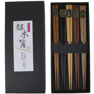 lachineuse – Chinesisches Essstäbchen-Set aus Holz – 5 Holzfarben – Essstäbchen – Für Sushi, Ramen, Nudeln und Reis – Traditionelles Geschirr – Geschenk der japanischen asiatischen Küche