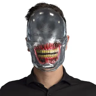 Boland - Spiegel Maske, Horrormaske für Karneval, Accessoire für Faschingskostüme, Halloween Maske, Silber