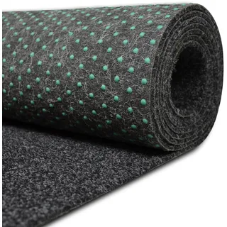 Rasenteppich outdoor Kunstrasen für den Balkon 50x100 cm Raseteppich mit Noppen Meterware Schwarz/Anthrazit Vliesrasen wasserdurchlässig, 1m breit Bodenbelag