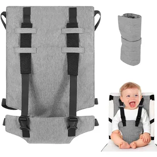 Tragbare Sitzerhöhung für Baby & Kinder 6-36 Monate, Klappbarer Hochstuhl Baby Sitzstuhl Schutzgurt für Zuhause & Unterwegs, Reise Kinderhochstuhl Verstellbar für Jeden Stuhl mit Rückenlehne