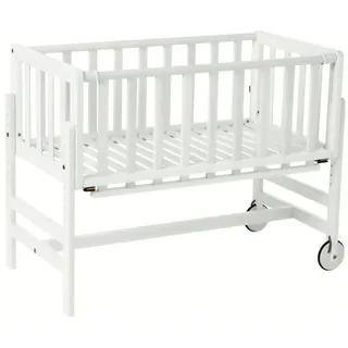 Geuther Beistellbett Betty | 45 cm x 90 cm | 9-Fach Höhenverstellbar | mit Lattenrost aus Massivholz | Nachhaltige Qualität | Einfacher Aufbau | Weiß