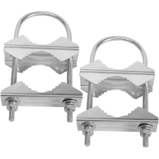 Asuinxurr Doppelantennen Mast Klemme V-Backen Halterung Halter U Bolzen Rohr Hardware 2 SäTze für WLAN Antenne, TV Antenne