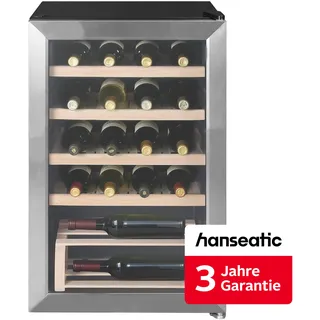 Hanseatic Weinkühlschrank "HWC20FCBH-2", Energieeffizienz: F, silber (schwarz), B:43cm H:69cm T:47cm, Weinkühlschränke, inkl. 3 Jahre Herstellergarantie, Weinkühlschrank