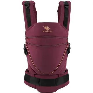 manduca XT Babytrage - Verstellbarer Sitz, der mitwächst - Vom Baby bis zum Kleinkind, 3,5-20 kg - Babytrage aus Baumwolle mit 3 Tragemöglichkeiten, Denimberry-toffee