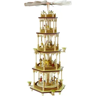 Richard Glässer GmbH Seiffen Richard Glässer Seiffen Weihnachtspyramide Christi Geburt, 4-stöckig, 70 cm