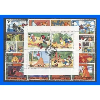 25 verschiedene Briefmarken Comics Walt Disney