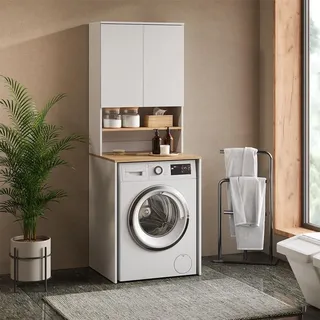 Vicco Waschmaschinenschrank Viktor, 68 x 88.2 cm 2 Teile mit Regal,