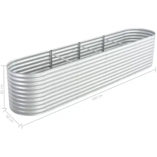 400 x 80 x 81 cm Silber