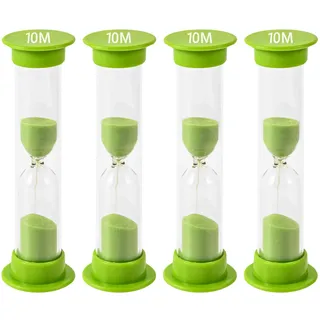 TeacherFav Sanduhr für Kinder – 10-Minuten-Set aus 4-Stunden-Glas – grüne Farbe – mit Acryl überzogen für Klassenzimmer, Zuhause und Kinderzimmer
