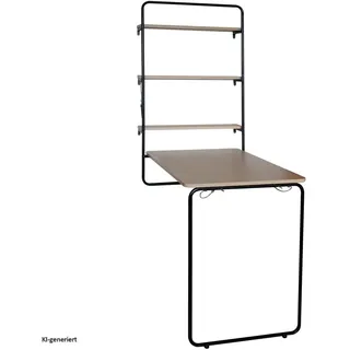 Hti-Living Wandklapptisch 3 in 1 Cora 64 x 64 x 107 cm Beige/Schwarz