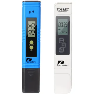 Pancellent PH Messgerät, PH TDS EC und Temperatur 4 in 1 Set, Wasserqualität Tester(ATC) für Trinkwasser/Schwimmbad/Aquarium/Pools, Leitwertmessgerät mit hoher Genauigkeit und LCD Display (Blau)