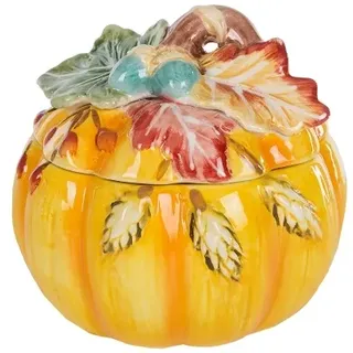 Dose mit Deckel "Kürbis", Farbe: Orange/braun,