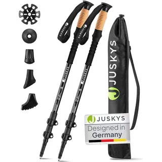 Juskys Nordic Walking Stöcke Aluminium 84 bis 140 cm schwarz