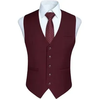 Weste Herren Hochzeit Party Baumwolle S Burgund 2