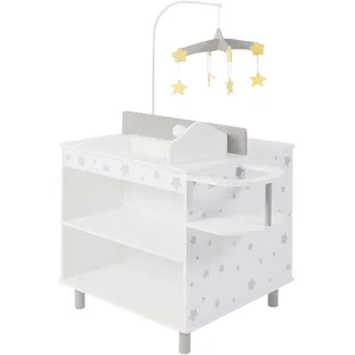 Bayer Chic 2000 CHIC2000 Puppenwickeltisch Puppen-Wickelstation Stars grey, mit Mobile grau