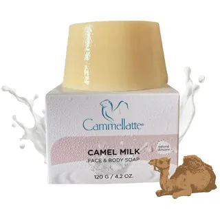 Cammellatte Kamelmilch Seife - Naturseife als Duschseife Damen, Duschseife Männer, Haarseife - Festes Duschgel, festes Shampoo, Gesichtsseife - Natürlicher Duschbrocken - Seife Stück 120 g