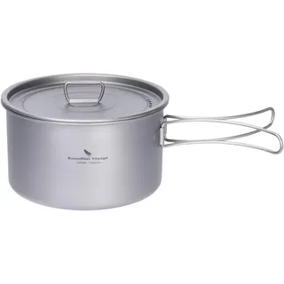 iBasingo 1.8L Titan Kochtopf Outdoor Camping Kochgeschirr Saucentopf Feuertopf für 1-2 Personen Leichte Tragbar Reise Topf Koch Set Backpacking Ausrüstung Ti2107C